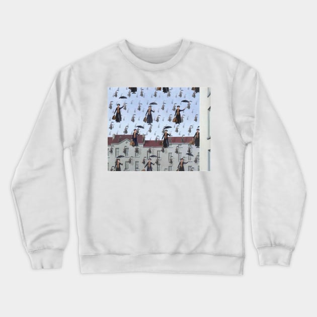 Magritte Poppins Crewneck Sweatshirt by jurjenbertens